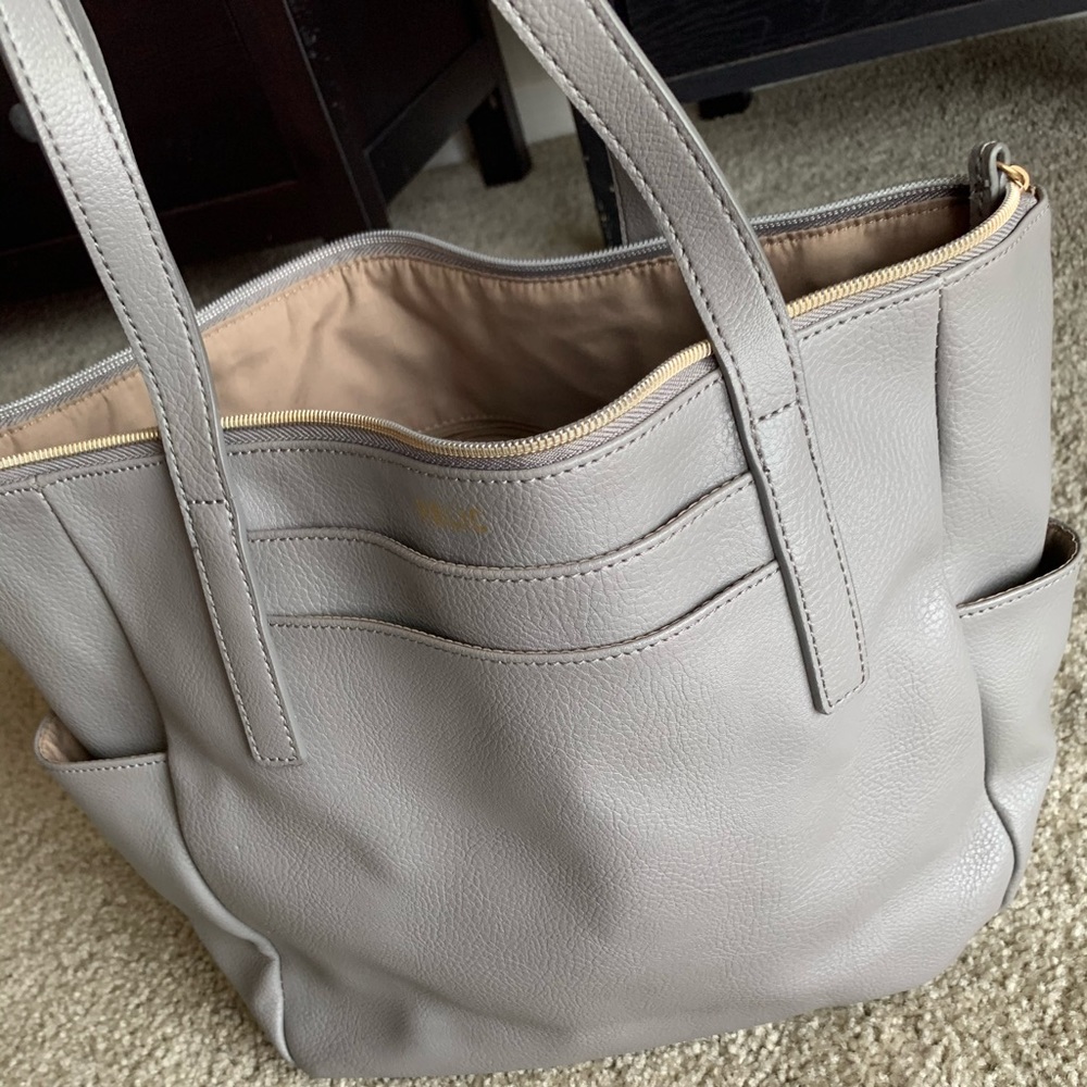 Grey Bag with Double Handles